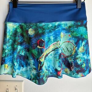 Lacoa Watercolor Fitness Art Sport Skirt Size S Running Skort Athletic Tennis